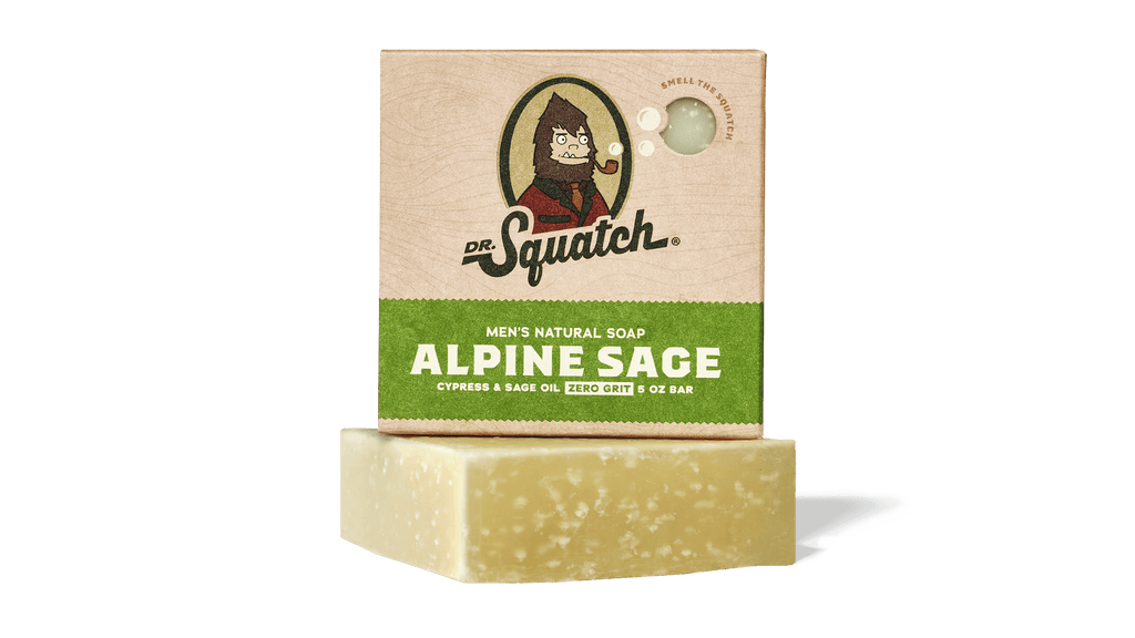 Dr. Squatch Alpine Sage bar soap packaging