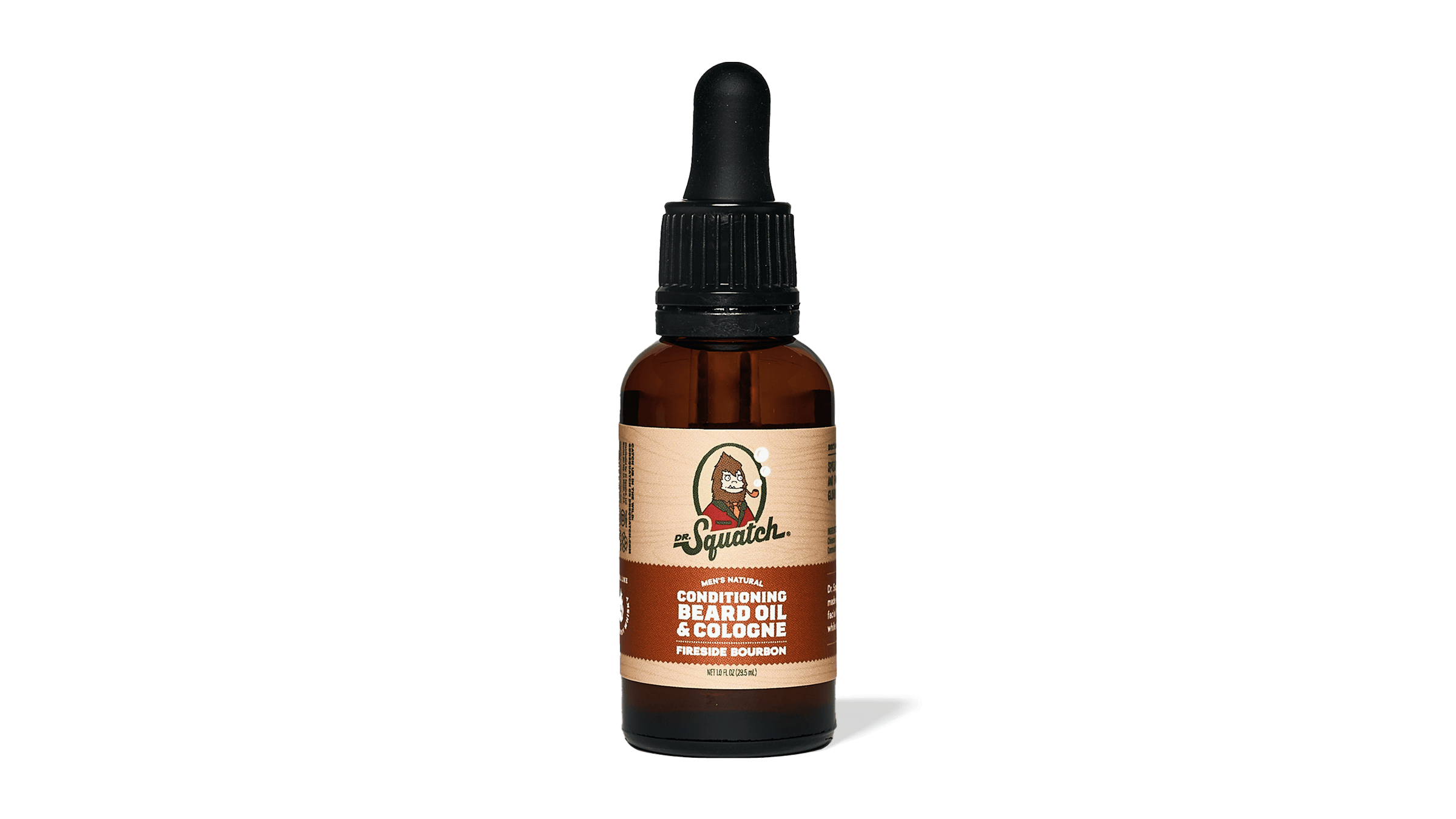 Dr. Squatch Conditioning Beard Oil & Cologne Fireside Bourbon packaging