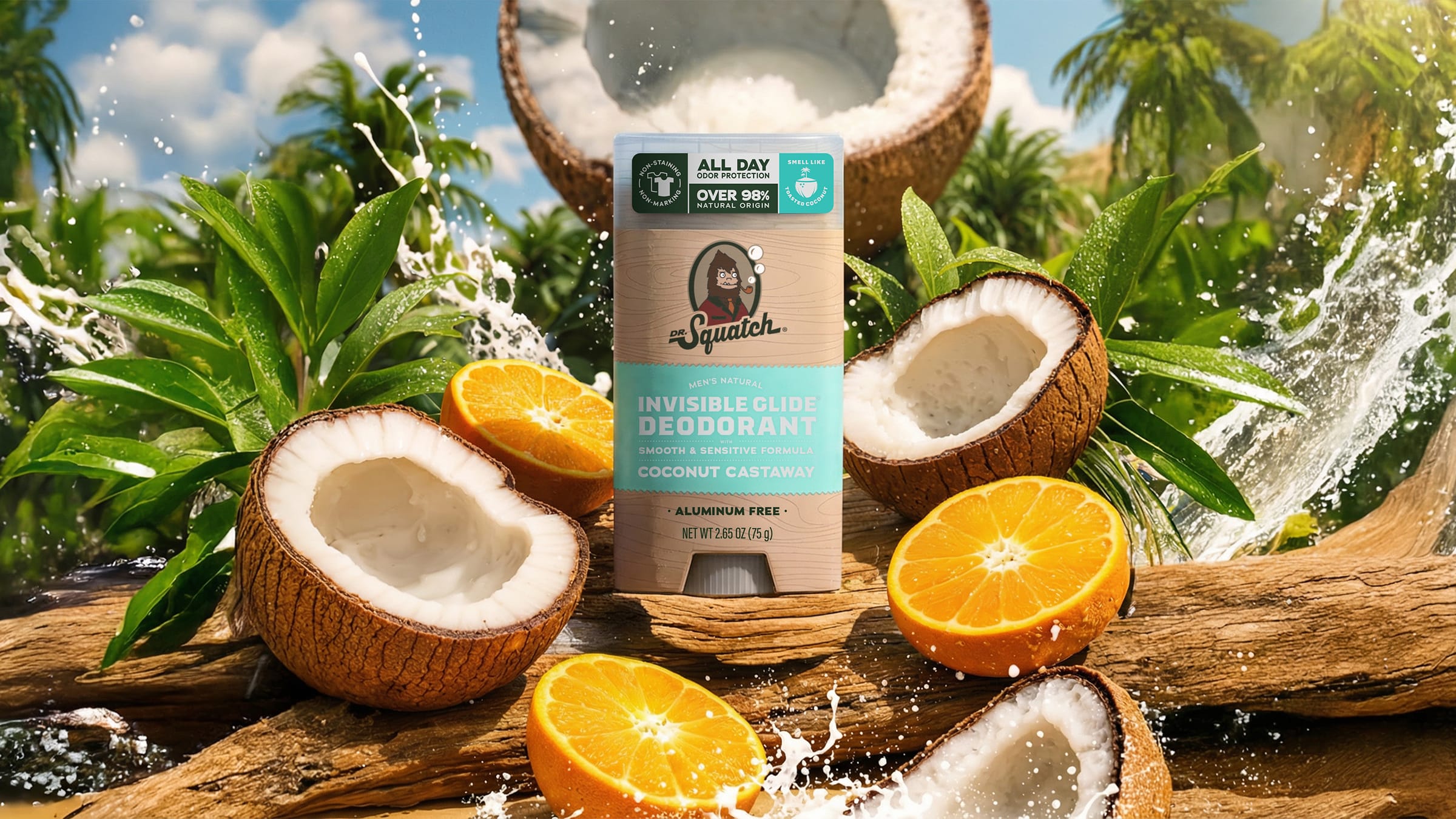 Dr. Squatch Coconut Castaway Invisible Glide Deodorant