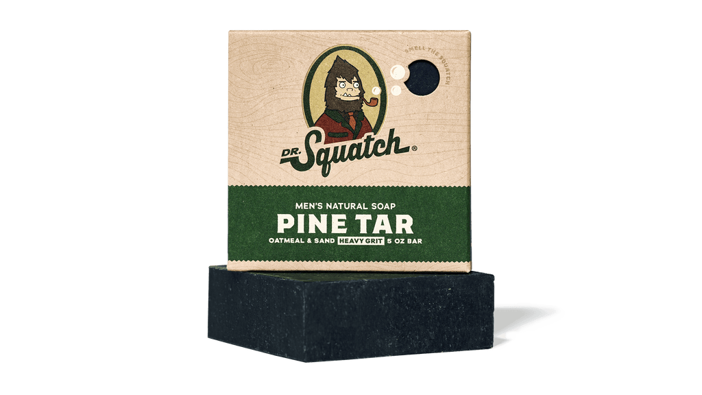 Dr. Squatch Pine Tar bar soap packaging