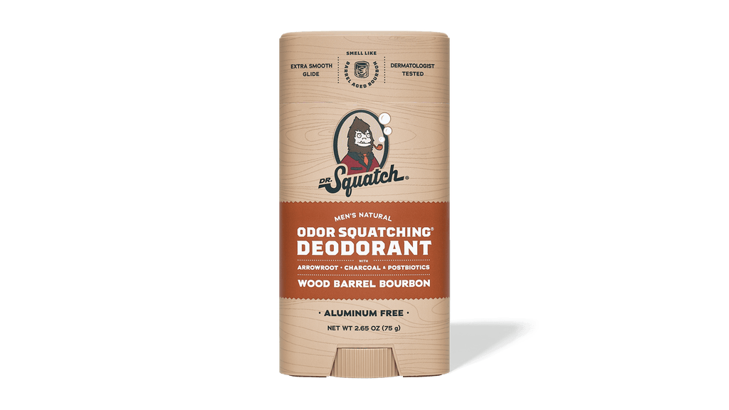 Dr. Squatch Wood Barrel Bourbon Deodorant packaging